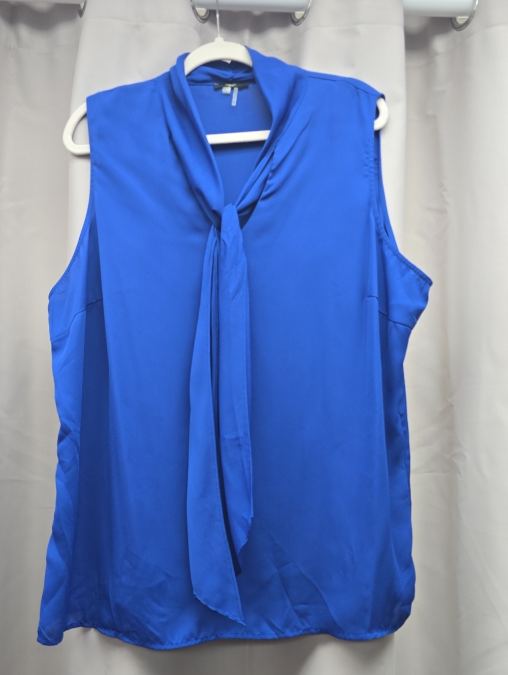 Sleeveless Tie-Neck Blouse - Royal Blue